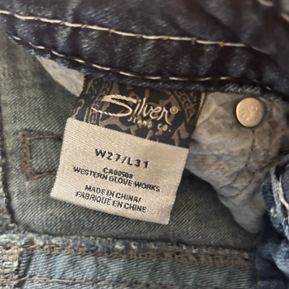 Silver Jeans Women's Medium Blue Embroidered Back Pocket Jeans - Picture 3 of 3